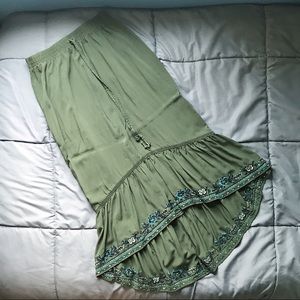 Time and Tru Green High Low Skirt